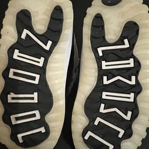 Black and white Jordan toddler gym shoes